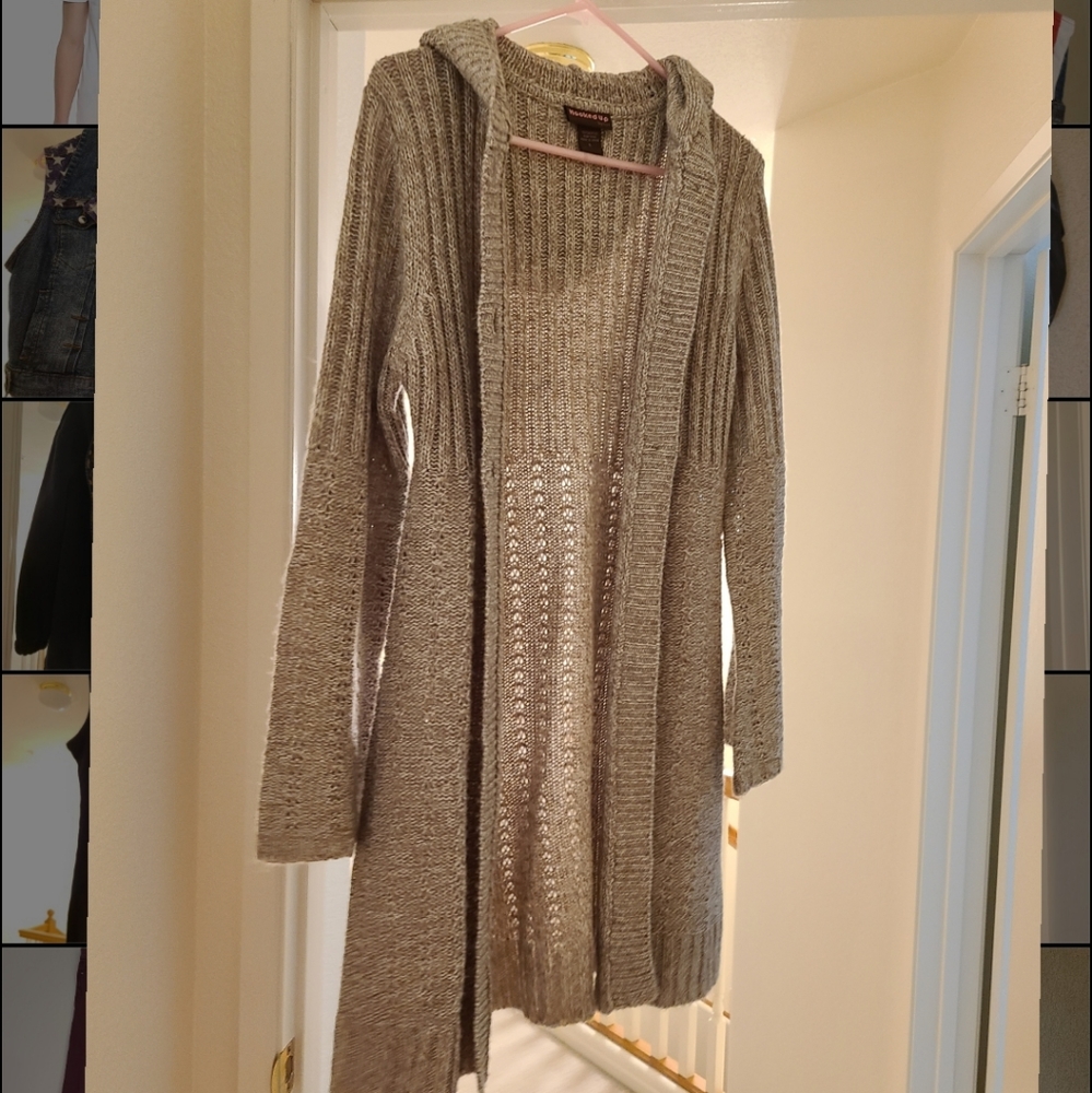 Hooked Up Tan Long Cardigan